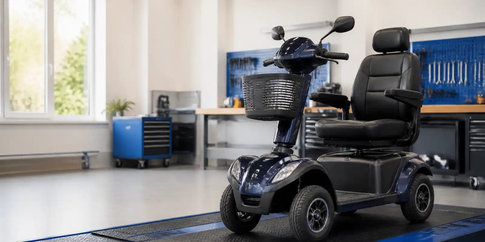 Seniorenmobil in einer hellen und barrierearmen Servicewerkstatt